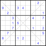 Судоку Х 9х9 #310 трудный