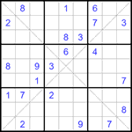 Судоку Х 9х9 #311 трудный