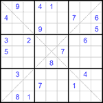 Судоку Х 9х9 #312 трудный