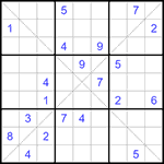Судоку Х 9х9 #313 трудный