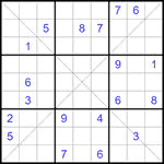 Судоку Х 9х9 #314 трудный