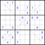 Судоку Х 9х9 #315 трудный