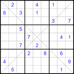 Судоку Х 9х9 #306 очень трудный