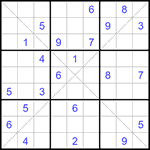 Судоку Х 9х9 #307 очень трудный