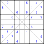 Судоку Х 9х9 #309 очень трудный