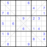 Судоку Х 9х9 #310 очень трудный