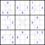 Судоку Х 9х9 #311 очень трудный