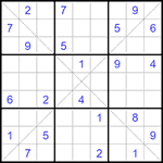 Судоку Х 9х9 #312 очень трудный