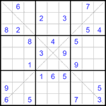 Судоку Х 9х9 #313 очень трудный