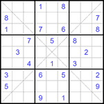 Судоку Х 9х9 #314 очень трудный