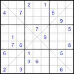 Судоку Х 9х9 #315 очень трудный