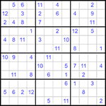 Судоку 12х12 #45 очень трудный