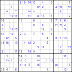 Судоку 16х16 #43 трудный