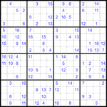 Судоку 16х16 #45 трудный