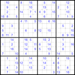Судоку 16х16 #43 очень трудный