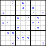Судоку 9х9 #1233 трудный