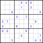 Судоку 9х9 #1234 трудный
