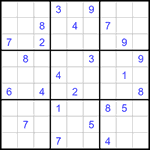 Судоку 9х9 #1262 трудный