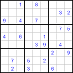 Судоку 9х9 #1264 трудный