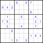 Судоку 9х9 #1265 трудный