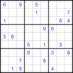 Судоку 9х9 #1266 трудный