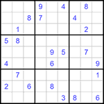 Судоку 9х9 #1267 трудный