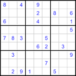 Судоку 9х9 #1271 трудный