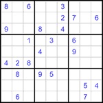 Судоку 9х9 #1283 трудный