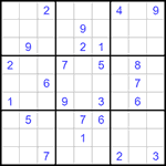 Судоку 9х9 #1289 трудный