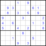 Судоку 9х9 #1229 очень трудный