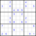 Судоку 9х9 #1240 очень трудный