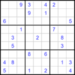 Судоку 9х9 #1244 очень трудный