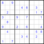 Судоку 9х9 #1245 очень трудный