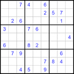 Судоку 9х9 #1251 очень трудный