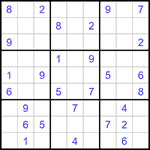 Судоку 9х9 #1255 очень трудный