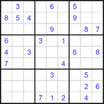 Судоку 9х9 #1257 очень трудный