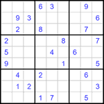 Судоку 9х9 #1267 очень трудный