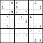 Судоку 9х9 #1275 очень трудный
