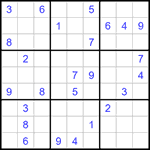 Судоку 9х9 #1281 очень трудный