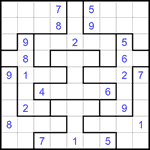 Судоку-пазл 9х9 #308 трудный