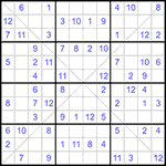 Судоку Х 12х12 #47 легкий
