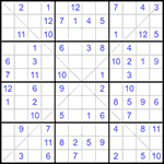 Судоку Х 12х12 #48 легкий