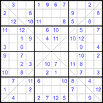 Судоку Х 12х12 #49 легкий