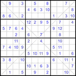 Судоку Х 12х12 #50 легкий