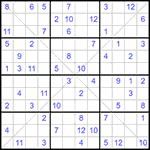 Судоку Х 12х12 #44 средний