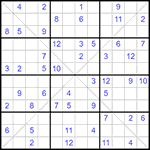 Судоку Х 12х12 #41 трудный