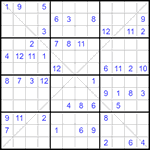 Судоку Х 12х12 #42 трудный