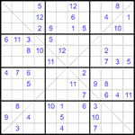 Судоку Х 12х12 #43 трудный