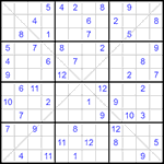 Судоку Х 12х12 #45 трудный