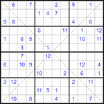 Судоку Х 12х12 #41 очень трудный